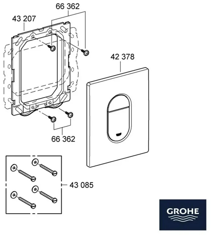 Placca di azionamento Grohe Arena cromo per cassetta di scarico wc