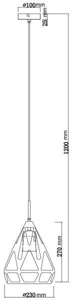 Globo 15889H - Lampadario a sospensione con filo HASSAN 1xE27/40W/230V