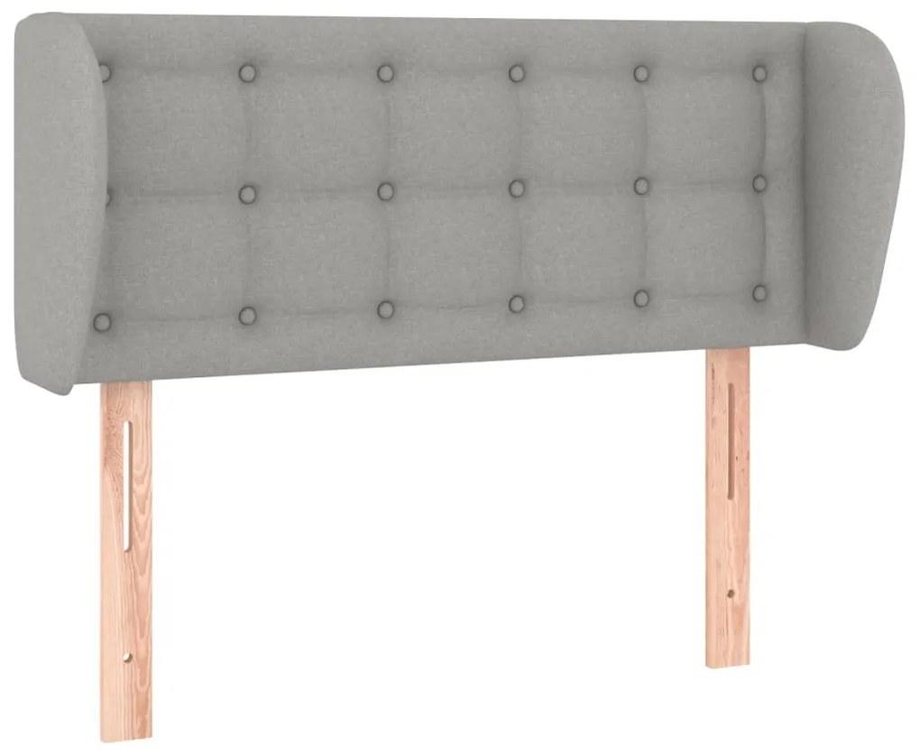 Testiera ad orecchio grigio chiaro 83x23x78/88 cm in tessuto