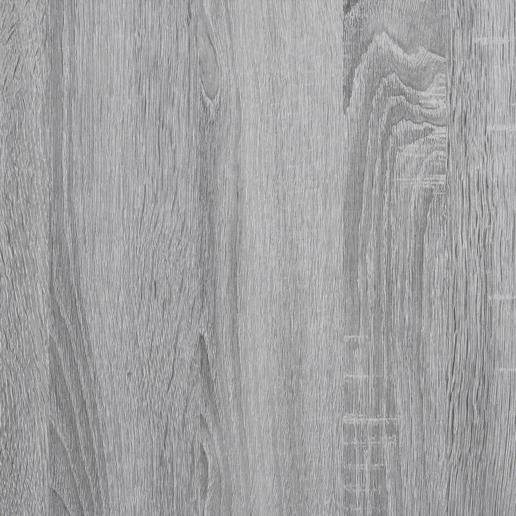 Credenza con Anta in Vetro Grigio Sonoma 35x37x142 cm