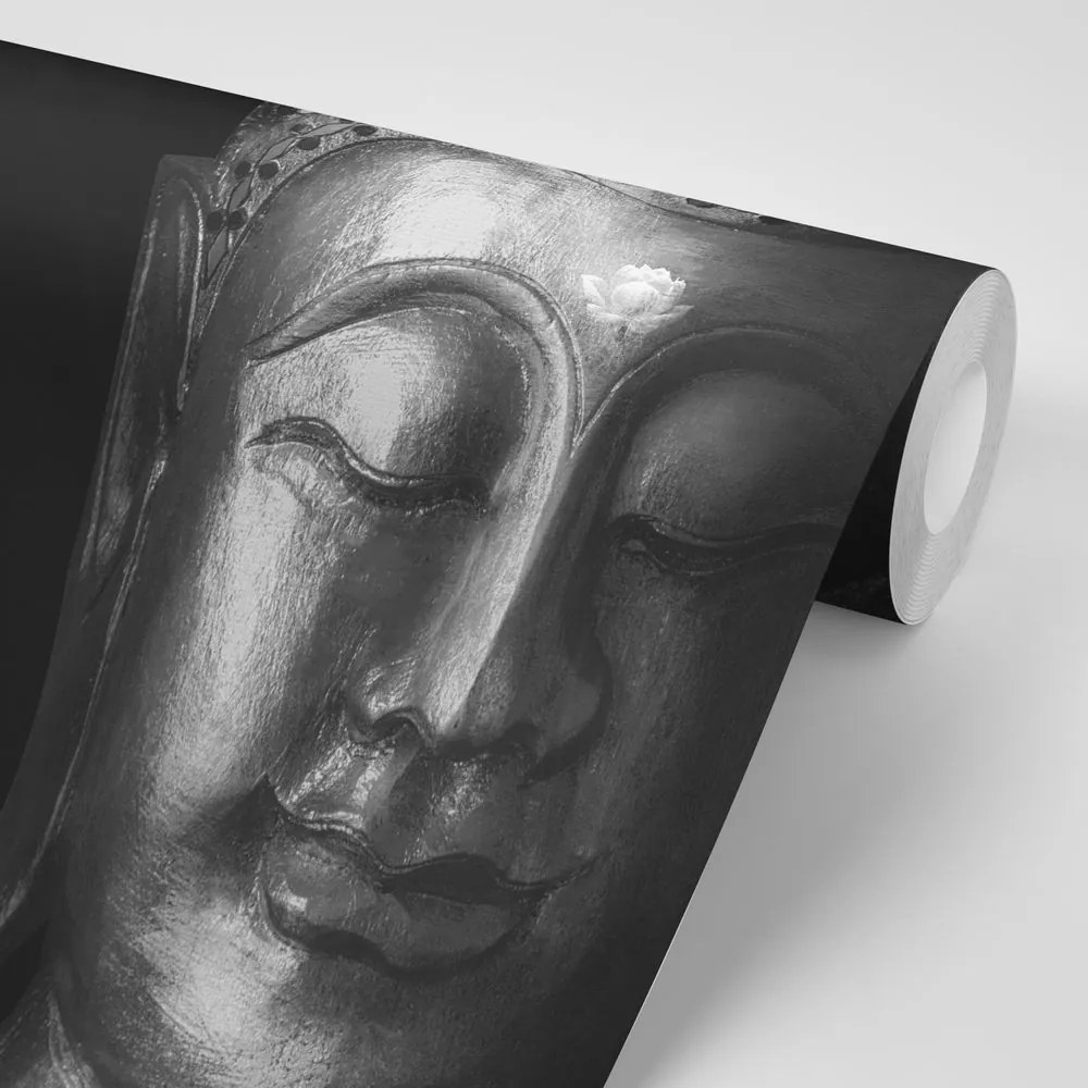 Carta da parati autoadesiva – Buddha divino in bianco e nero