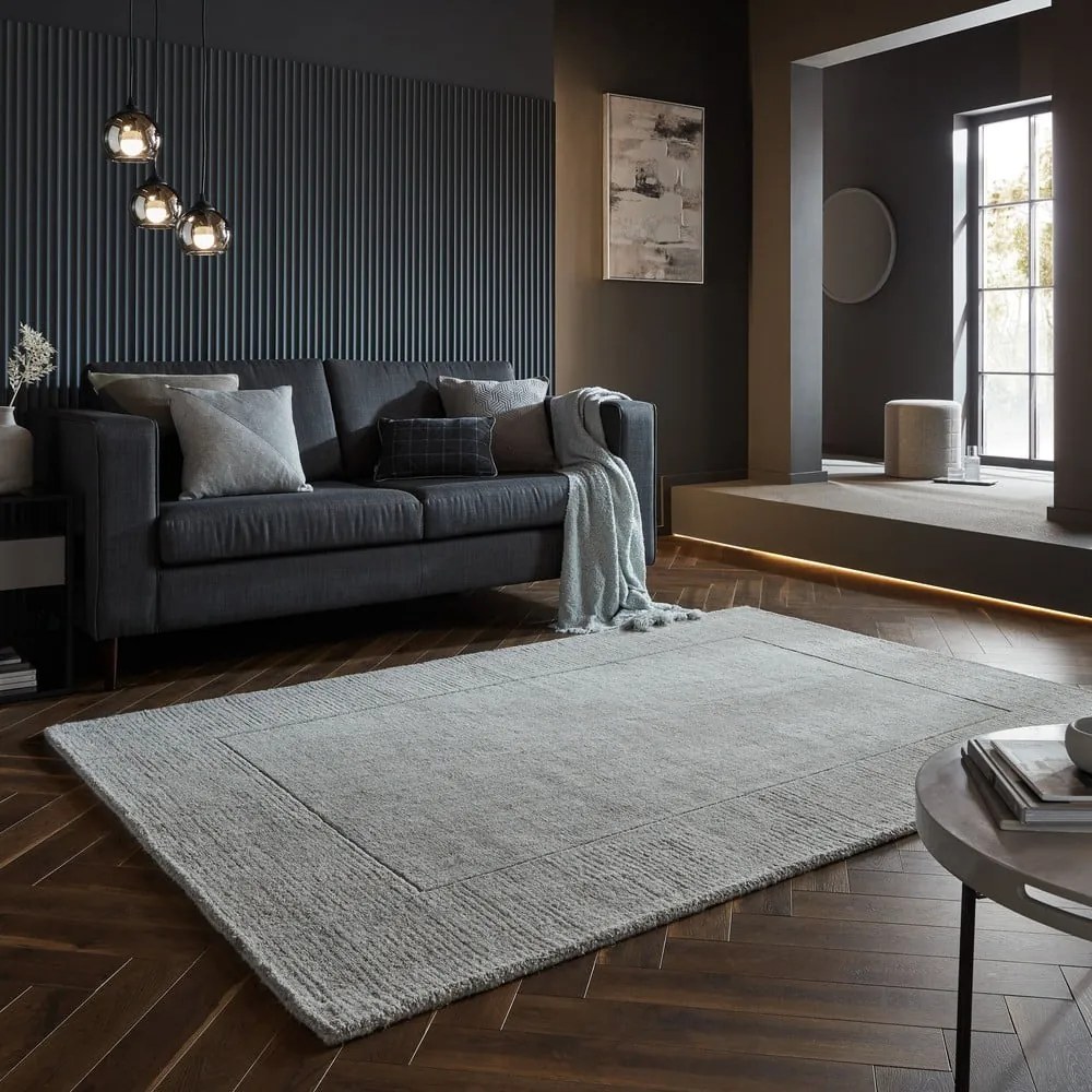 Tappeto greige in lana tessuto a mano 160x230 cm Border – Flair Rugs