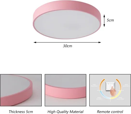 Brilagi - Plafoniera LED POOL LED/36W/230V 3000/4000/6000K 30 cm rosa