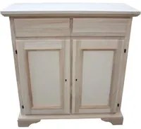 Credenza 2 porte 2 cassetti legno grezzo 90x40x94 - Mobili 2G