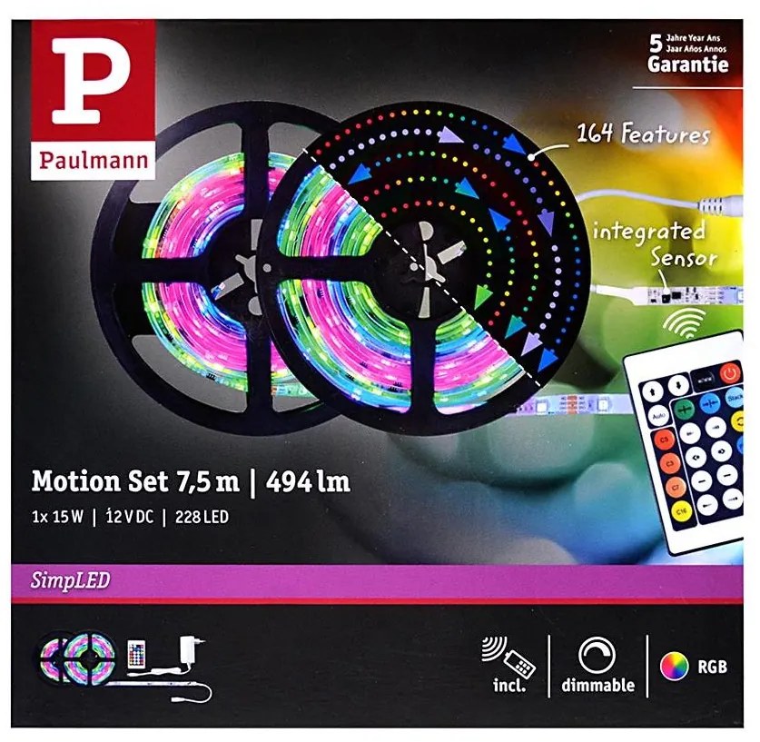 Paulmann 70514 - LED RGB/15W Striscia dimmerabile SIMPLED 7,5m 230V + +TC