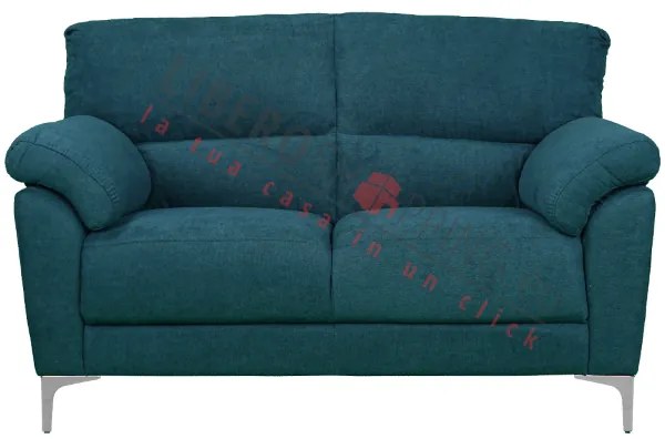 Divano in tessuto a 2 posti 146 cm braccioli imbottito GIADA Petrolio