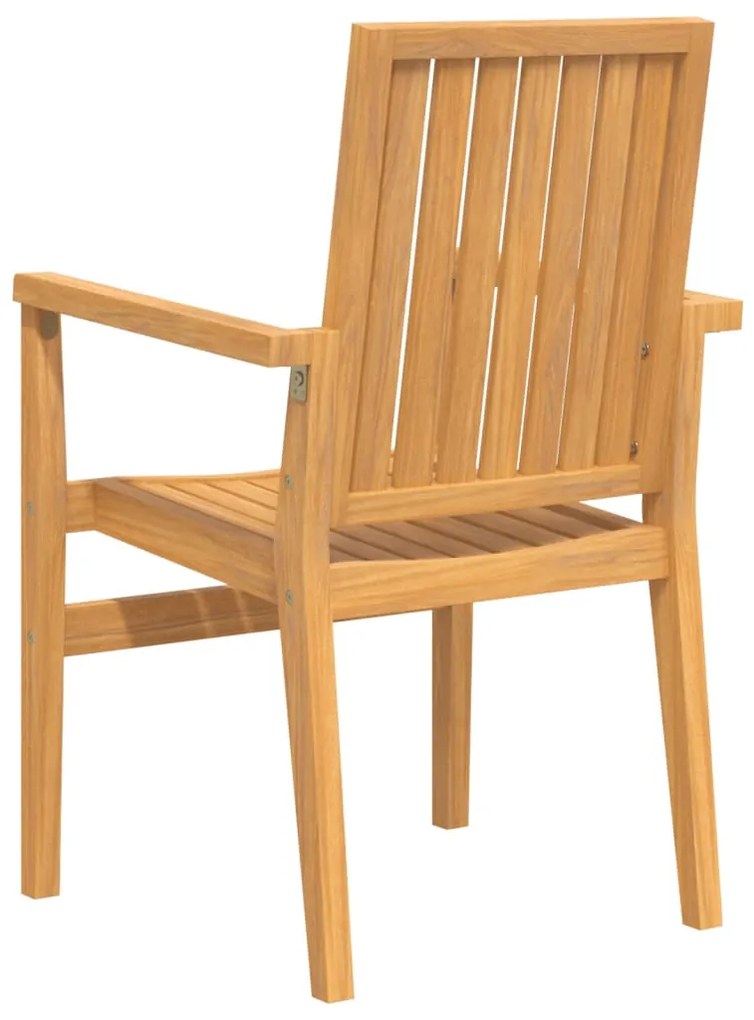 Sedie da Giardino Impilabili 4 pz 56,5x57,5x91 cm Massello Teak