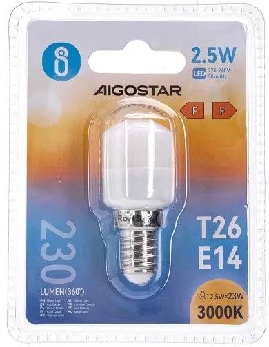 Lampadina LED per frigorifero T26 E14/2,5W/230V 3000K - Aigostar