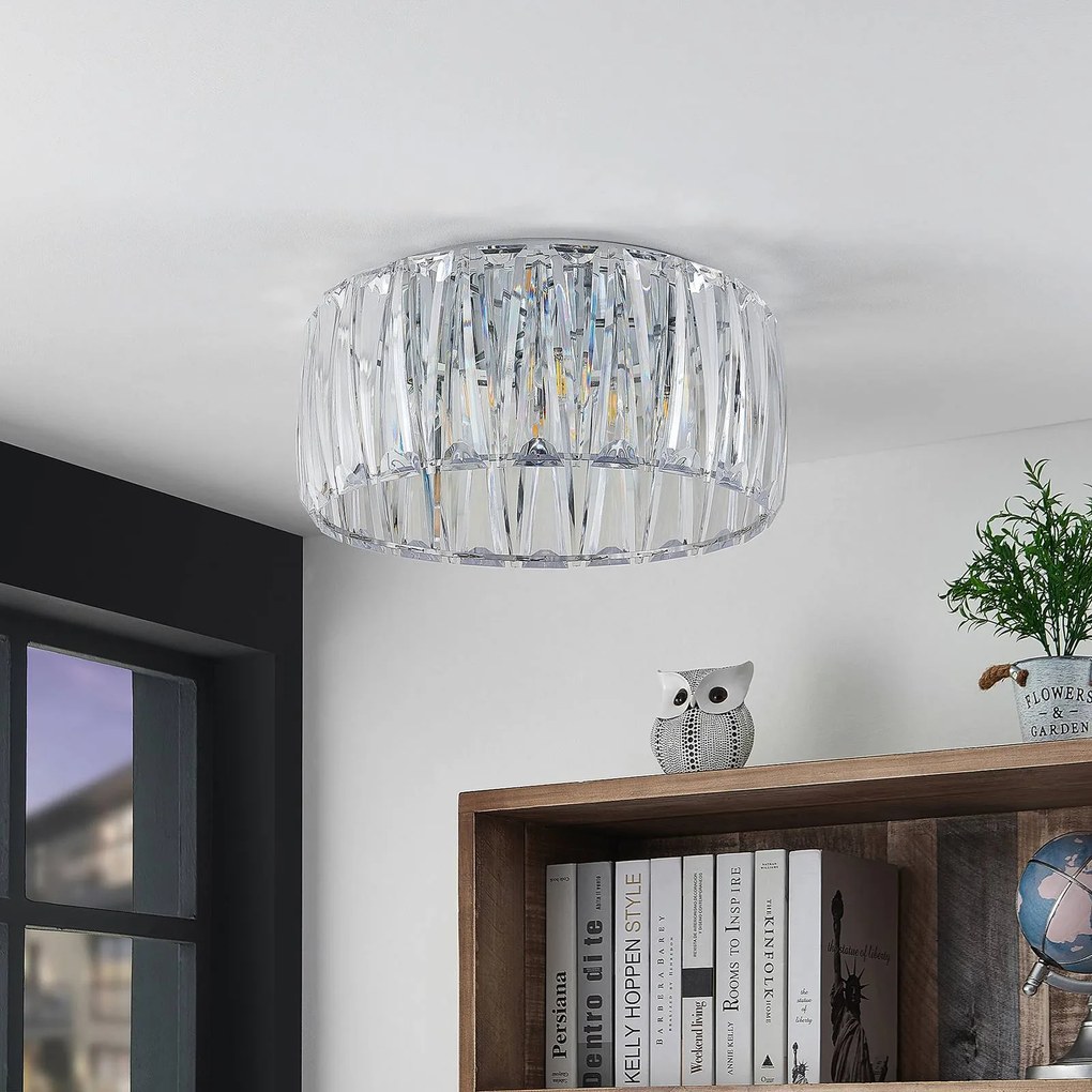 Plafoniera soffitto Sofia Lindby, dimmerabile, Chiaro / Trasparente, Soggiorno / Sala da pranzo, Plastica, Moderno, Plafoniera