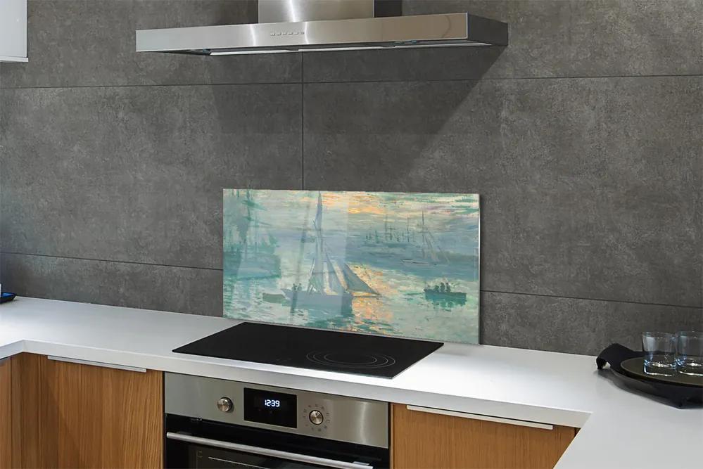 Pannello paraschizzi cucina Alba di Claude Monet 100x50 cm