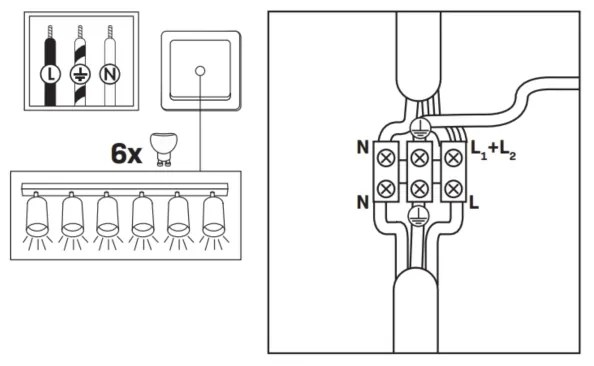 Luce Spot da bagno TURYN 6xGU10/10W/230V IP44 bianco