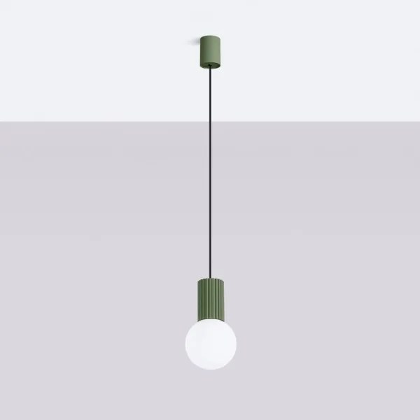Sollux SL.1724 - Lampadario a sospensione con filo HALO 1xG9/8W/230V diametro 12 cm verde