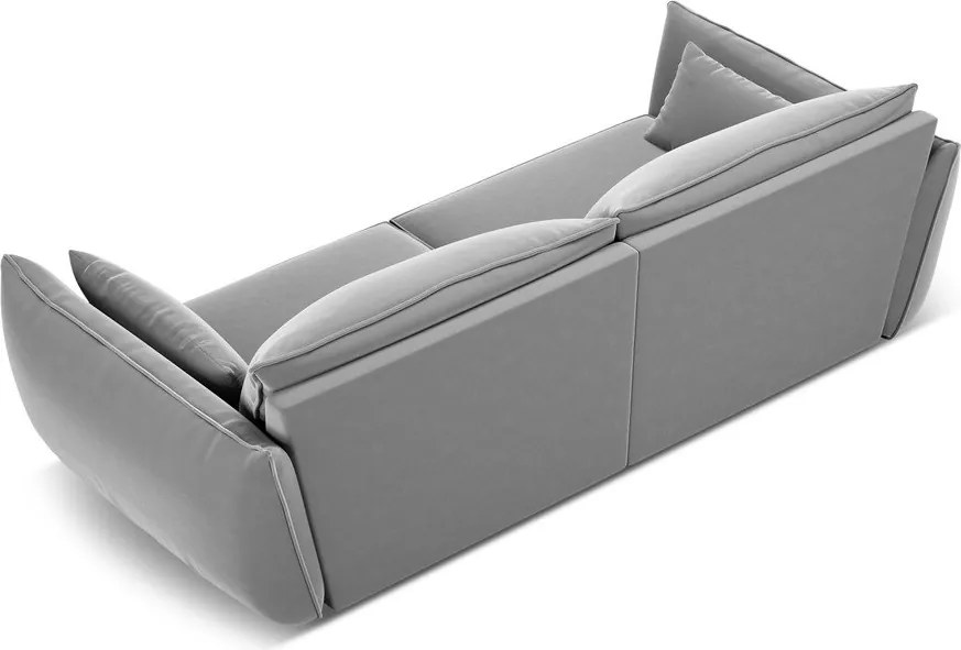 Divano grigio chiaro con rivestimento in velluto 208 cm Vanda – Mazzini Sofas