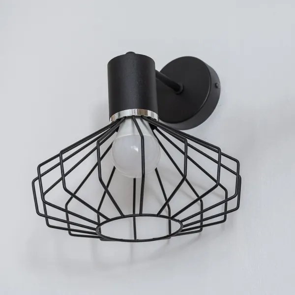 Lampada da parete SOLANO 1xE27/15W/230V nero/cromo lucido