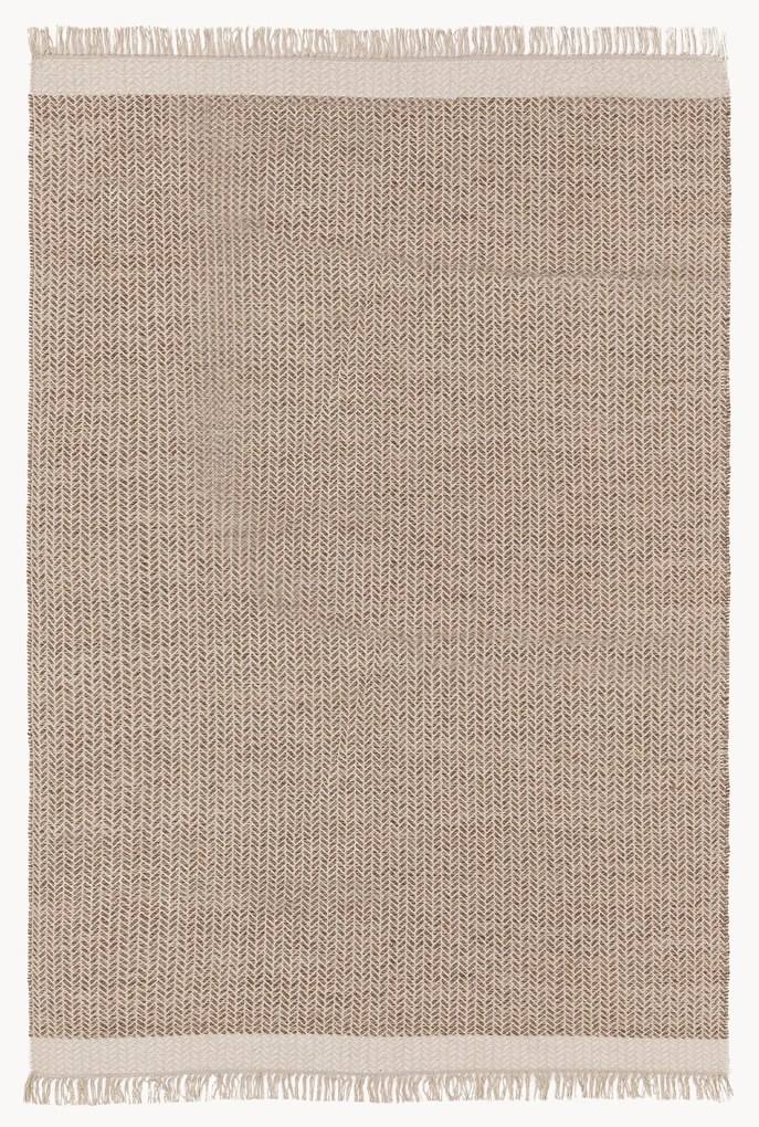 Tappeto in lana tessuto a mano con frange Kim