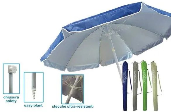 Ombrellone Mare Duplex Ø200 cm - Snodo Regolabile e Sacca Inclusa