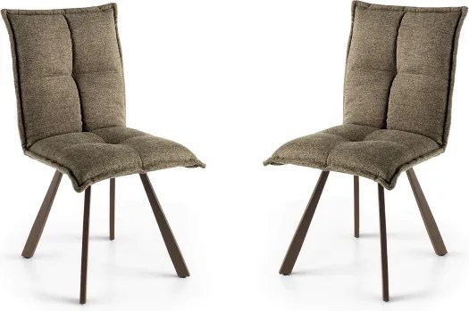 Sedia cucina tessuto Marrone - imbottito SILA 2 sedie