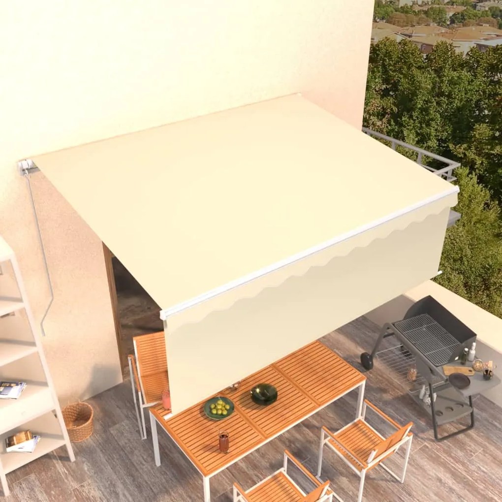 Tenda Da Sole Retrattile Con Parasole 4,5x3 M Crema /