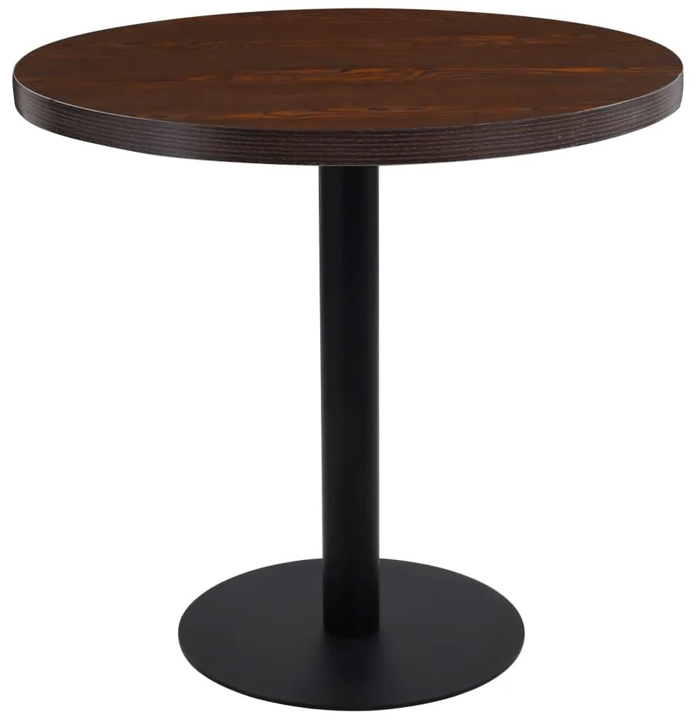 Tavolo Da Bistrot Marrone Scuro 80 Cm İn Mdf /