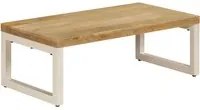 Tavolino da Caff 100x50x35cm Legno Massello di Mango e Acciaio 247339