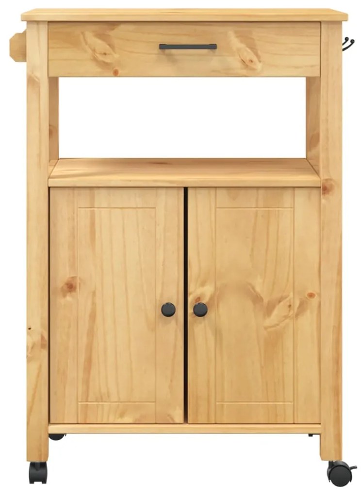 Carrello da cucina monza 60x40x90 cm in legno massello di pino