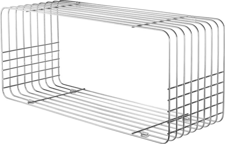 Libreria da parete color argento lucido in metallo 70x30 cm Wire – Mette Ditmer Denmark