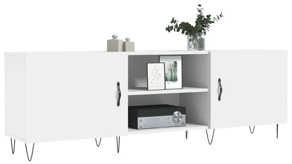 Mobile porta tv bianco 150x30x50 cm in legno multistrato