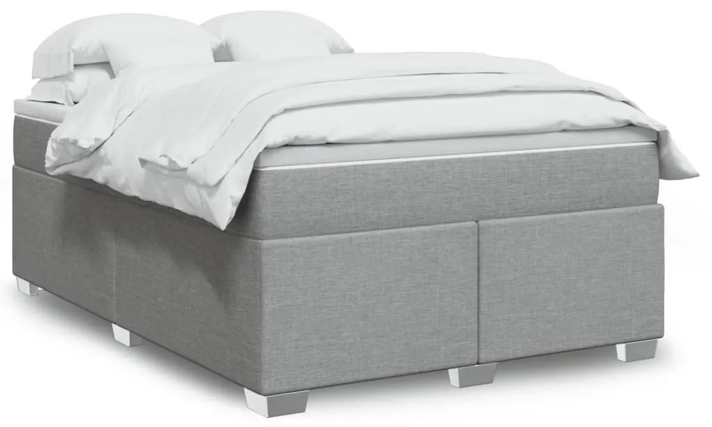 Giroletto A Molle Con Materasso Grigio Chiaro160x200 Cm Tessuto /
