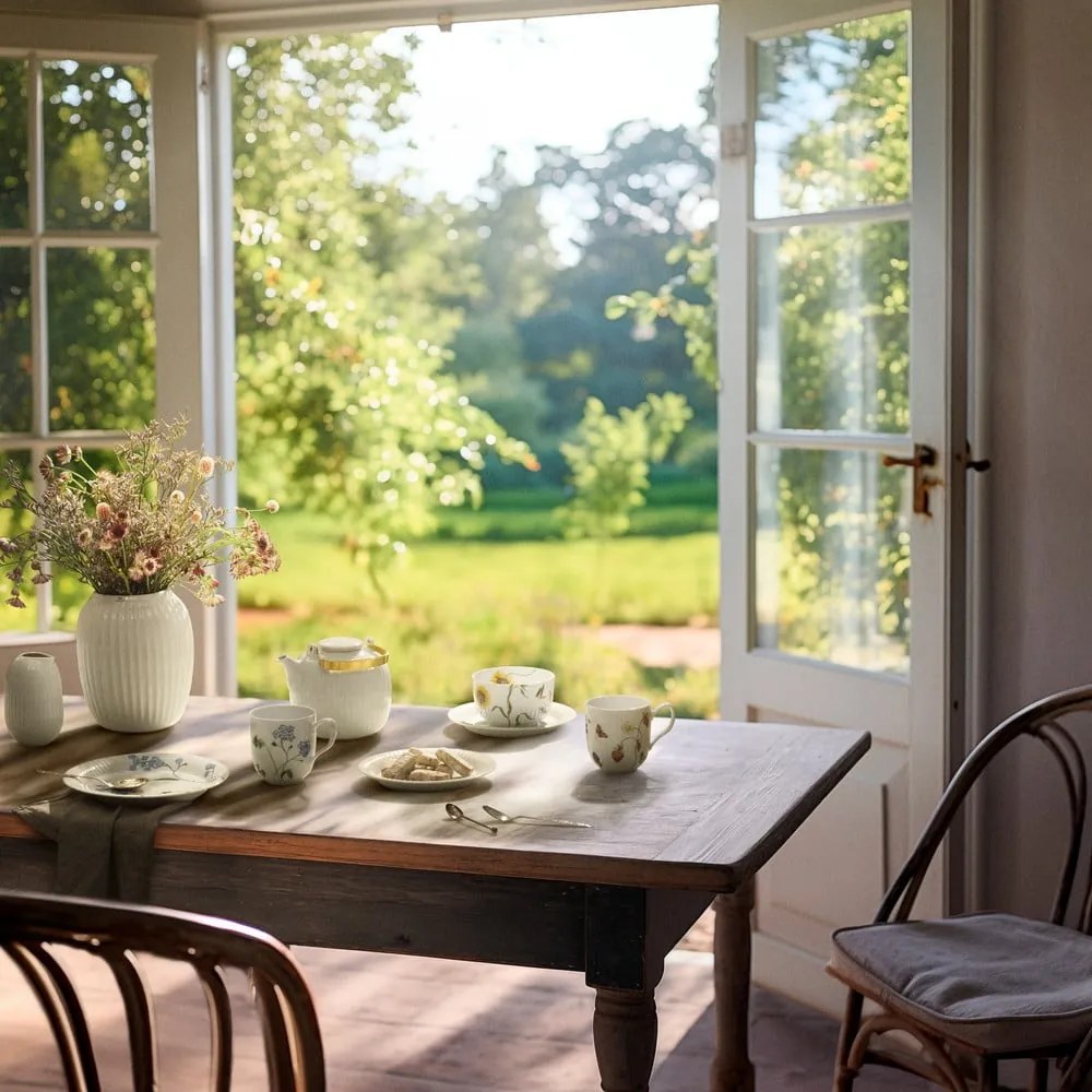 Ciotola bianca in porcellana con motivo floreale Hammershøi Summer - Kähler Design