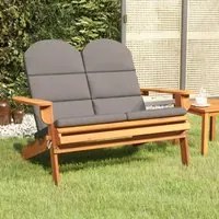 Panchina Giardino Adirondack Cuscini 126 cm Massello di Acacia 360040