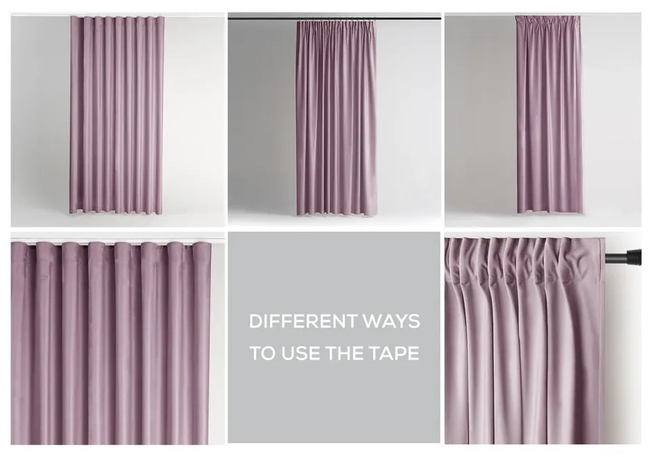 Tenda parzialmente oscurante rosa chiaro in velluto 140x270 cm Pleat – Restilo