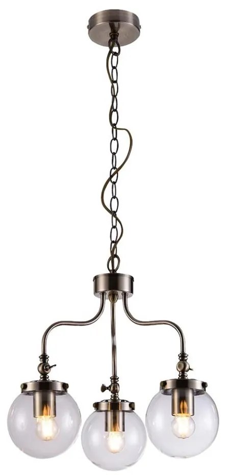 Lampadario a sospensione con catena BALLET 3xE27/40W/230V cromo opaco