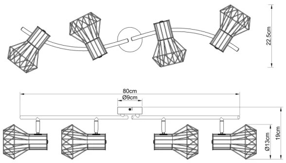 Globo 54017-4M - Luce Spot PRISKA 4xE27/40W/230V