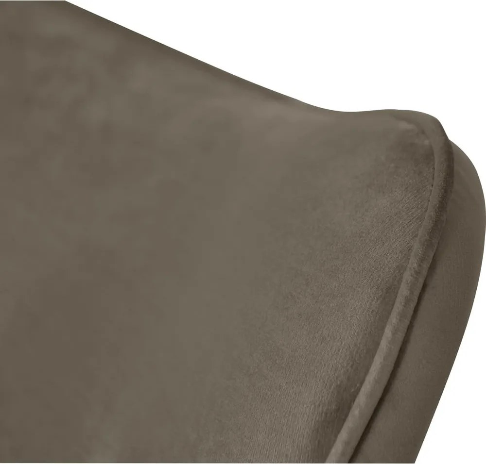 Poltrona marrone chiaro con rivestimento in velluto Niko – Ropez