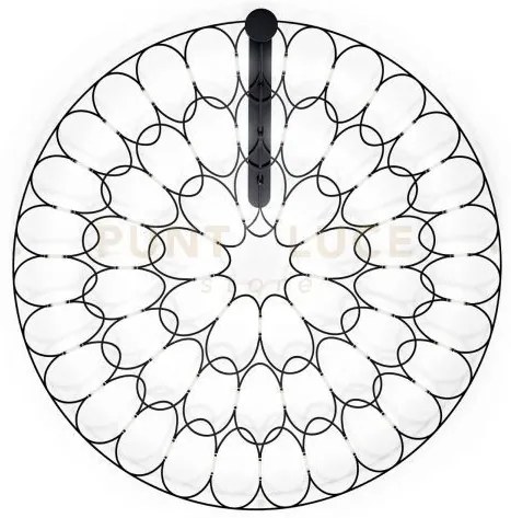 Lafra applique a parete grande nero d.95cm a led 3000k 4778lm 54w d...