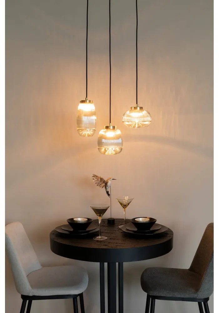 Lampada a sospensione color oro con paralume in vetro ø 12 cm Robin - White Label