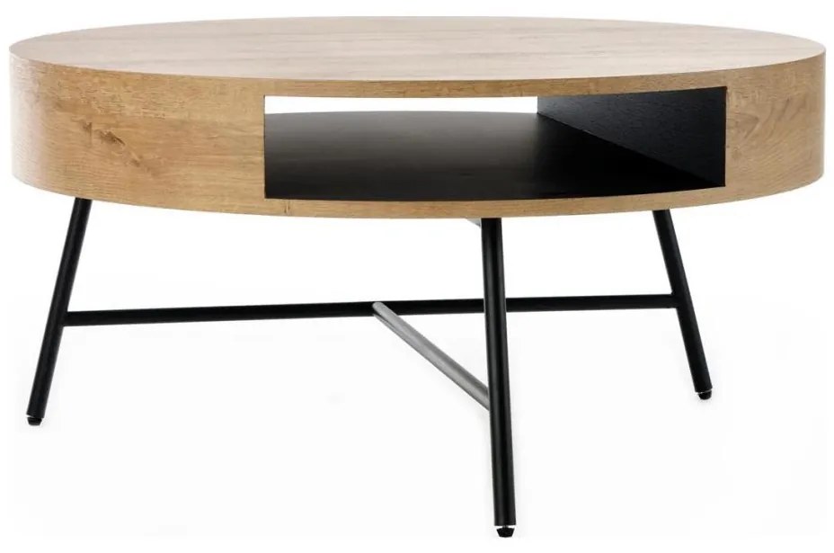 Tavolino CAMILA 41x80 cm oro quercia/nero