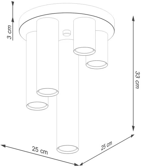 Sollux SL.1467 - Faretto LAGOS 5xGU10/10W/230V nero