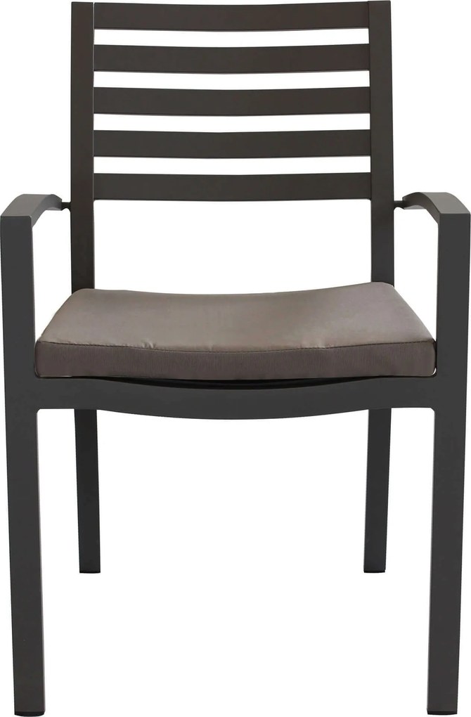 DEXTER - set tavolo in alluminio cm 200/300 x 100 x 74 h con 6 sedie e 2 poltrone Dexter