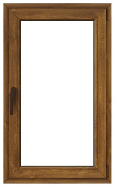 Finestra in PVC Rovere dorato L 60 x H 100 cm, 1 anta apertura a destra