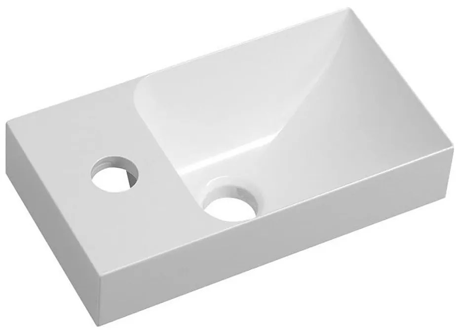 Sapho - Lavabo sospeso PICCOLINO 31x17 cm sinistro/in marmo colato/bianco