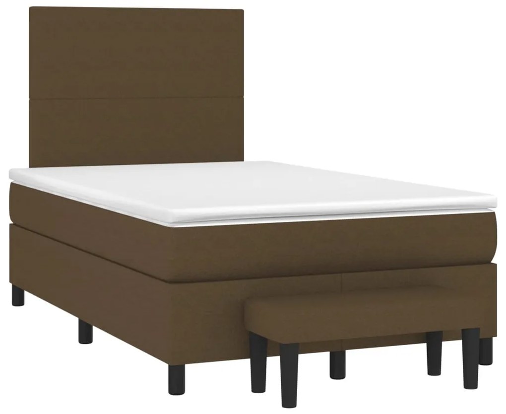 Giroletto a molle con materasso marrone scuro 120x200cm tessuto