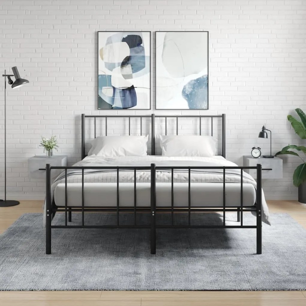 Comodini A Muro 2 Pz Grigio Cemento 35x35x20 Cm /
