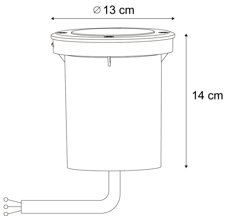 Faretto da terra moderno beige GU10 50mm regolabile IP65 - Delux