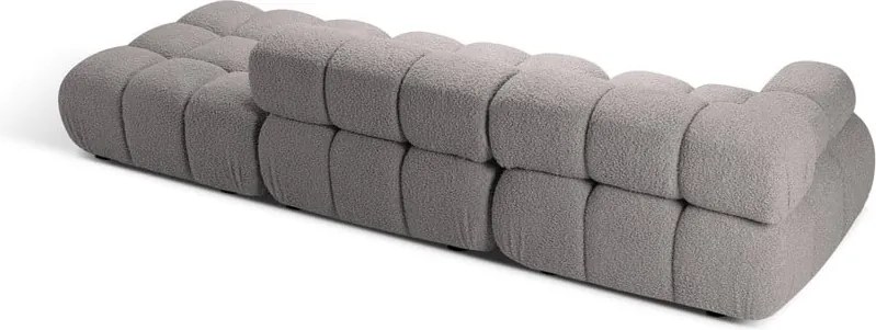 Divano componibile in grigio chiaro con rivestimento in bouclé 288 cm Bellis – Micadoni