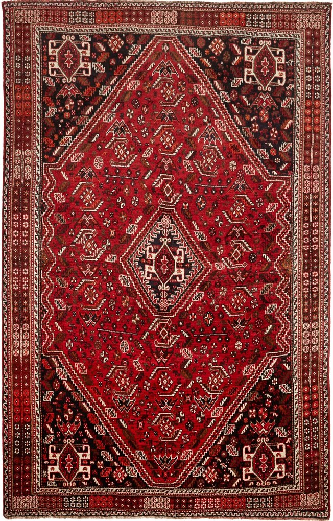 Shiraz Tappeto persiano 280x180 Rosso (Iran) Annodato A Mano