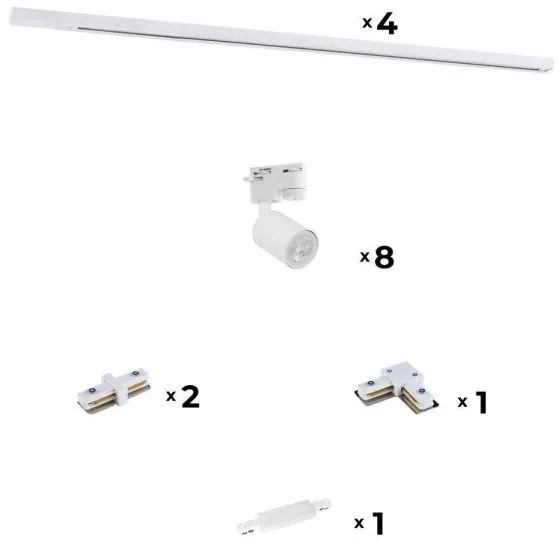 Zuma Line 3045 - Faretto per sistema a binario REFLEKTOR 8xGU10/10W/230V