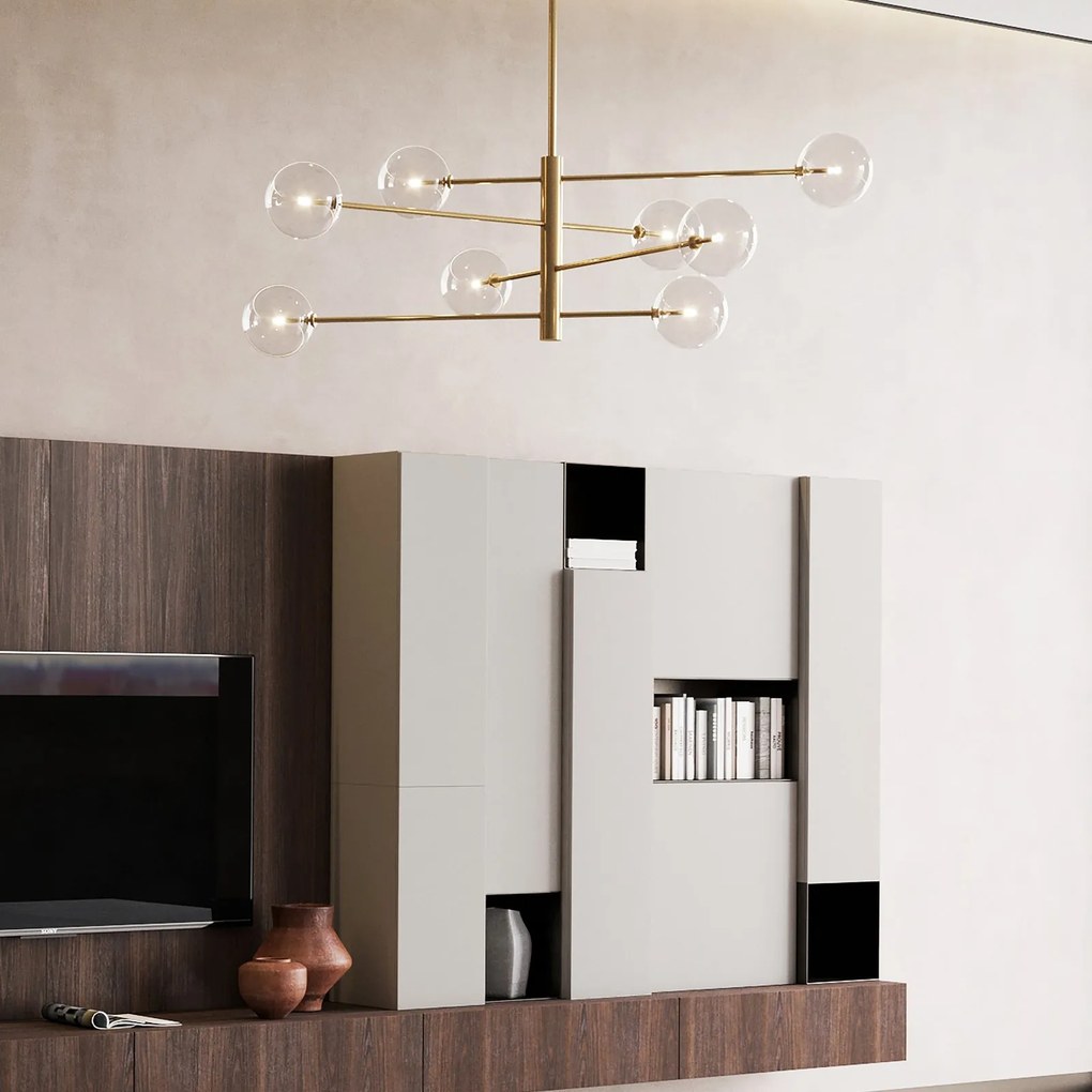 Lampadario Sospensione Equinoxe 8 Luci G4 Cromo Dimmerabile Ideal Lux
