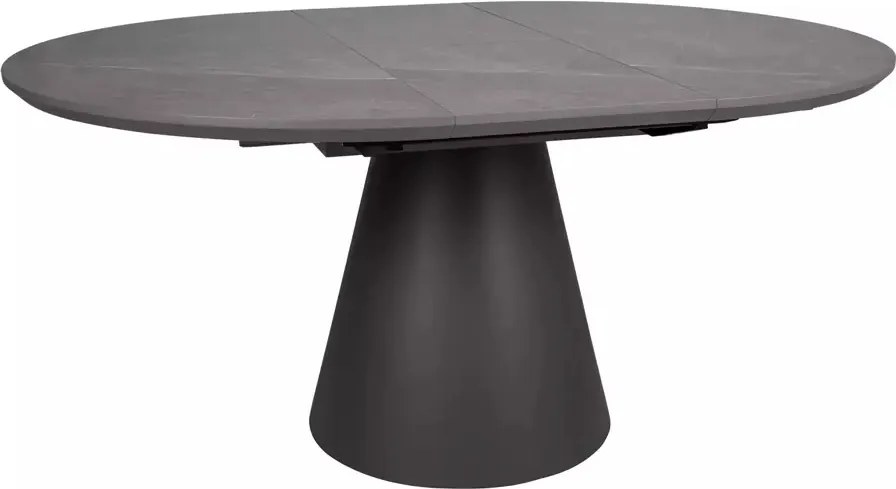 Tavolo Angel II estensibile Ø120 cm effetto marmo grigio e struttura nero opaco