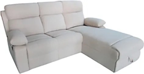 Divano Angolare Recliner 3 Post Con Penisola Contenitore Sinistra Beige